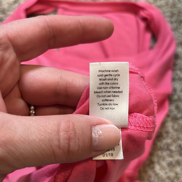 Athleta Bright Pink Open Back Tee - Picture 6 of 7